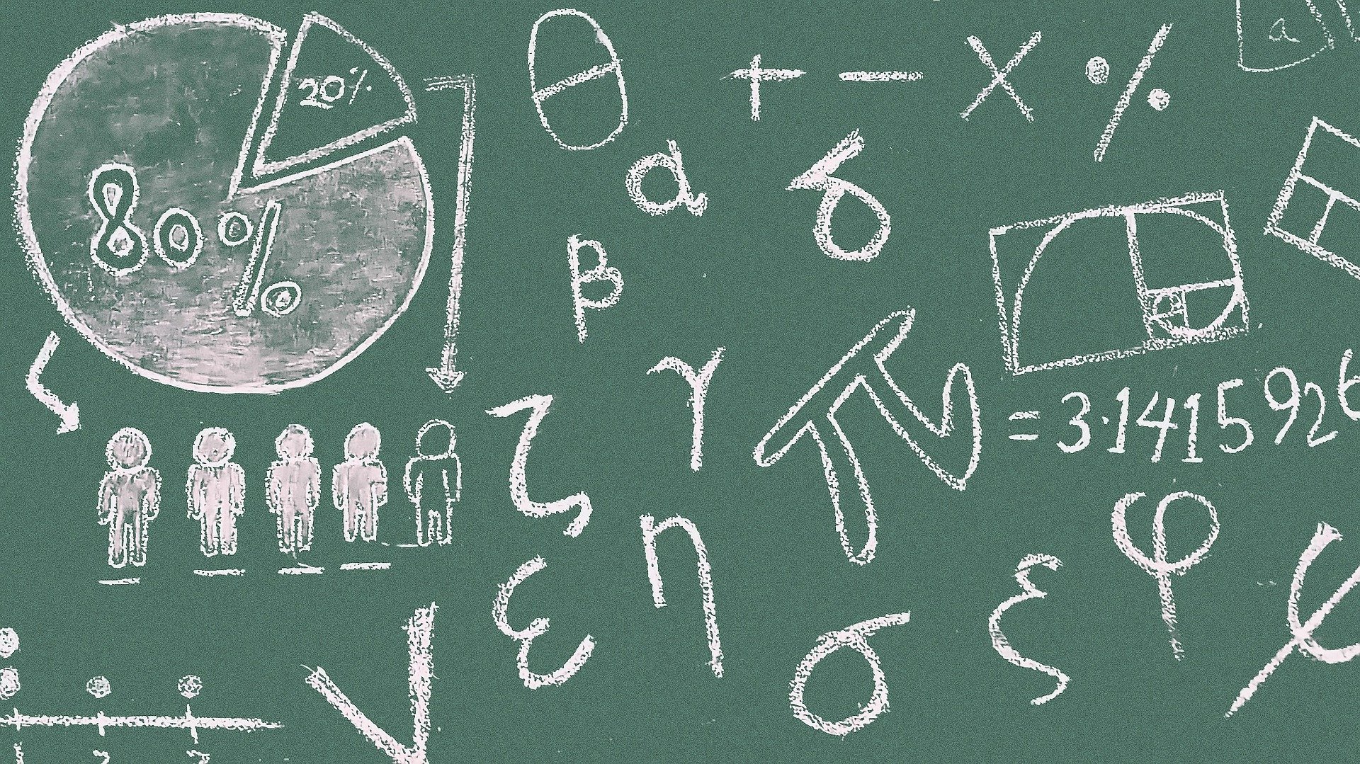 Some mathematical writing on a blackboard